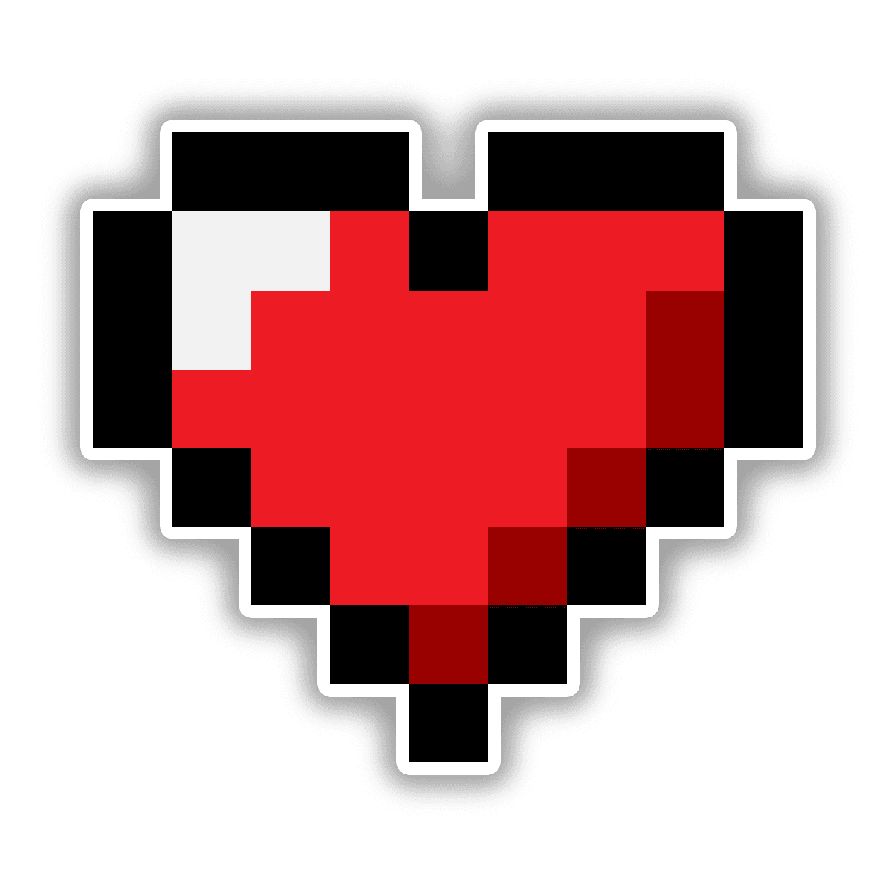 Red Pixelated Heart - Vinyl Sticker