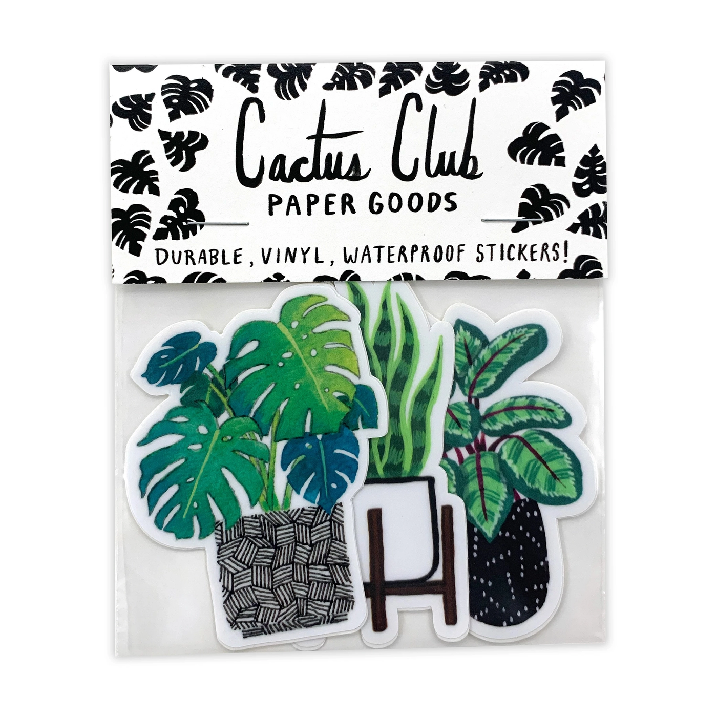 colorful houseplant illustrated sticker sets