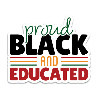 Image of a vinyl sticker that is 3 inch on its longest side with an Black American theme