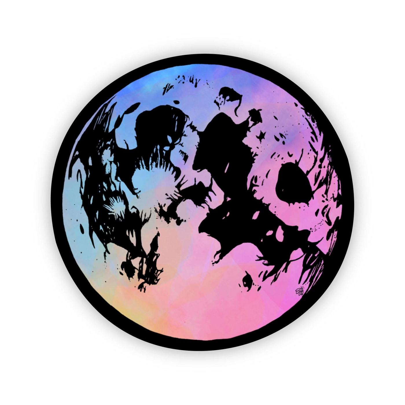 Rainbow Moon - Vinyl Sticker
