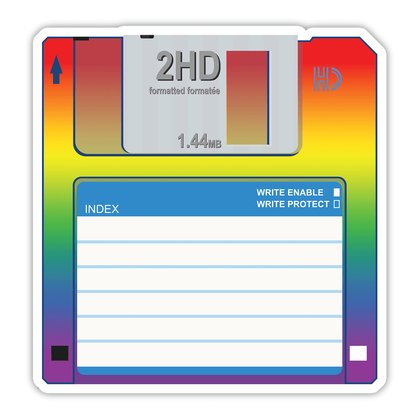 Rainbow Floppy Disc - Vinyl Sticker