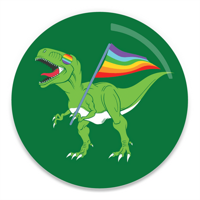 Pride T-Rex - 2.25" Round Magnet