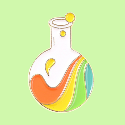 Rainbow Round Bottom Enamel Pin