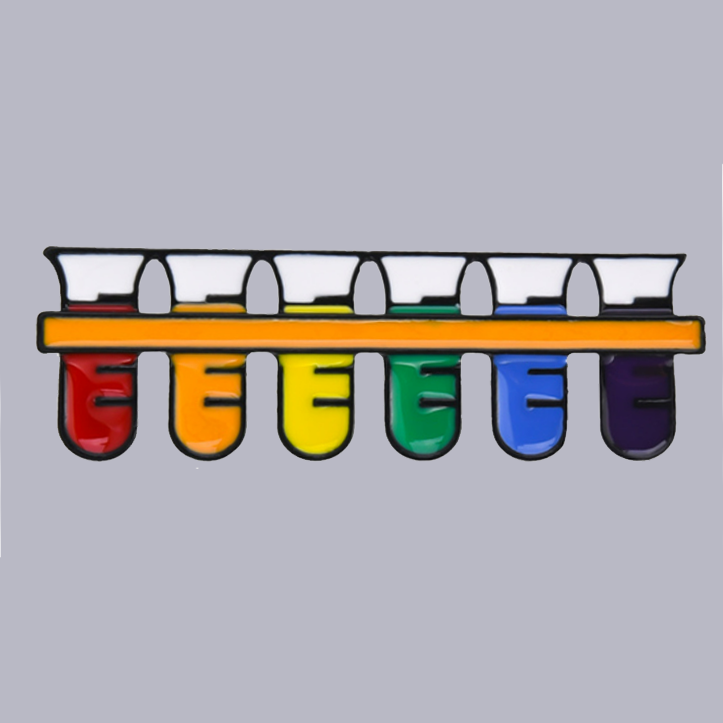 Rainbow Test Tubes Enamel Pin