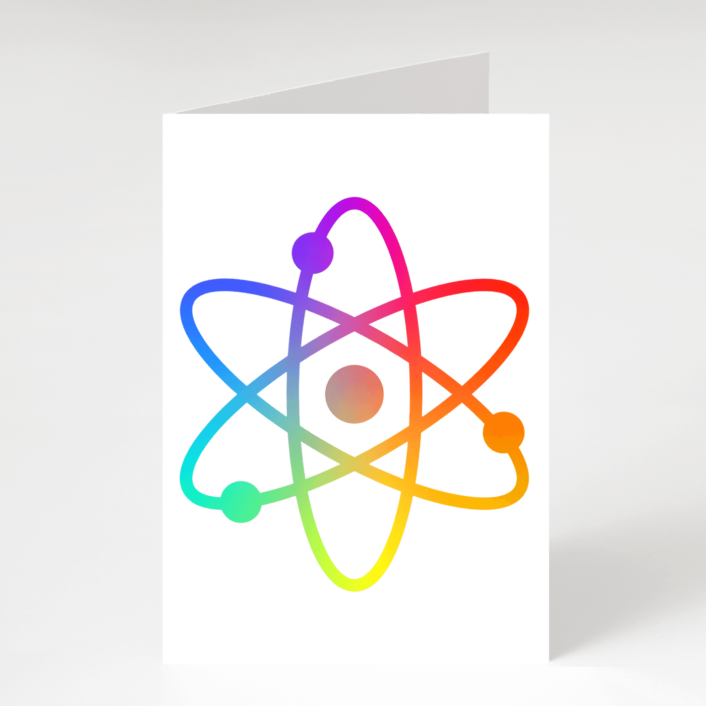 Rainbow Atom - Blank Greeting Card