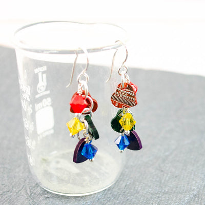 Rainbow + Heart Cluster Earrings