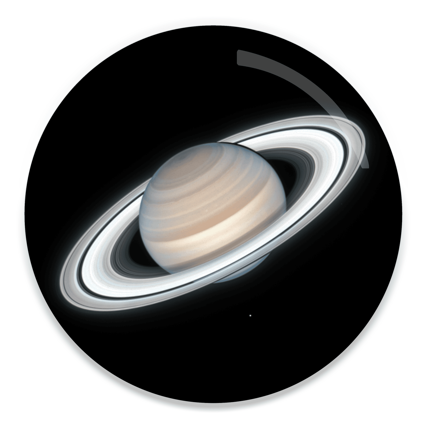 2.25 inch round colorful magnet with image of Saturn