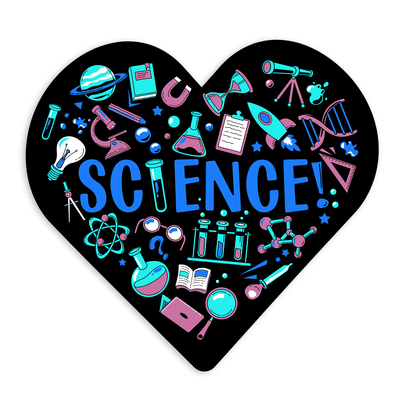 Image of a vinyl sticker that is 3 inch on its longest side with a teacher theme