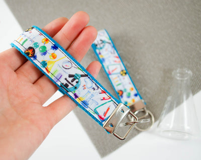 Laboratory (White & Blue) - Wristlet Keychain