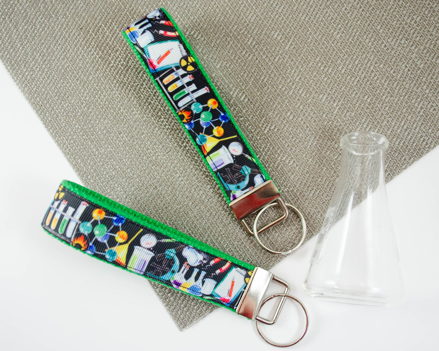 Laboratory (Black & Green) - Wristlet Keychain