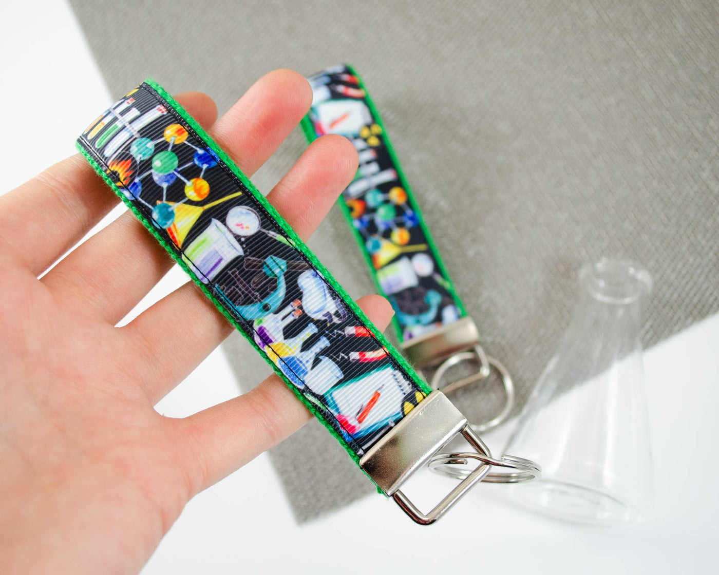 Laboratory (Black & Green) - Wristlet Keychain