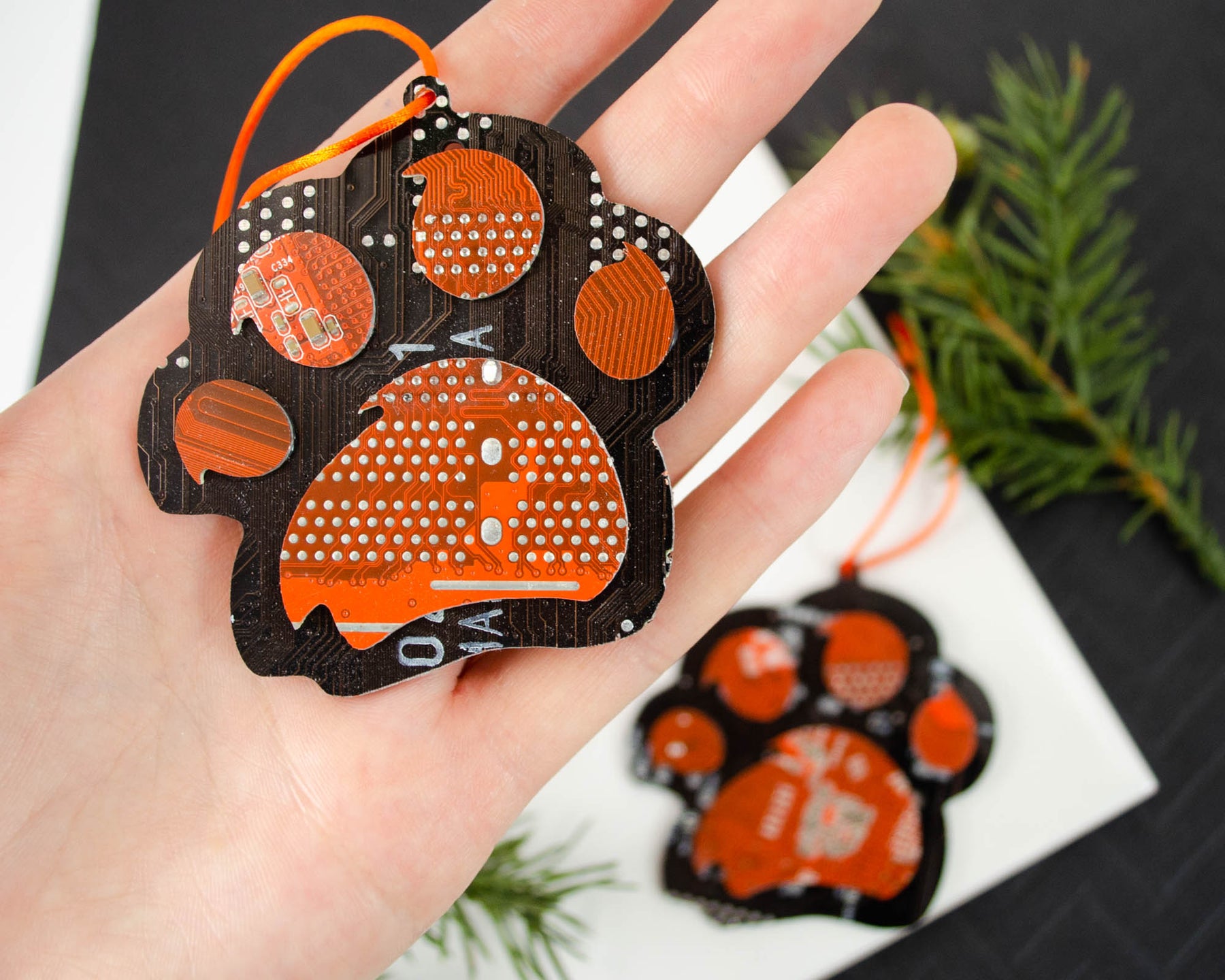 Tiger Paw Circuit Board Ornament