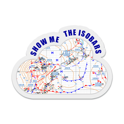 Image of a vinyl sticker that is 3 inch on its longest side with a Meteorology theme