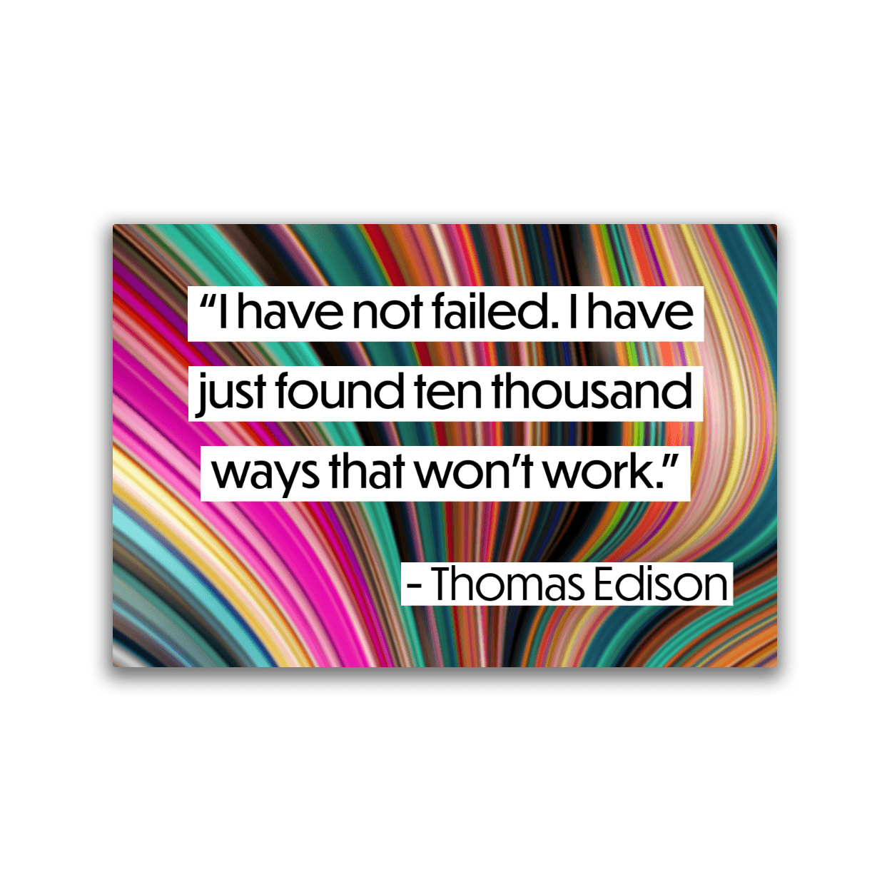 Image of a 2x3 magnet with a Thomas Edison quote