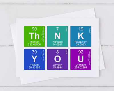 thank you periodic table card