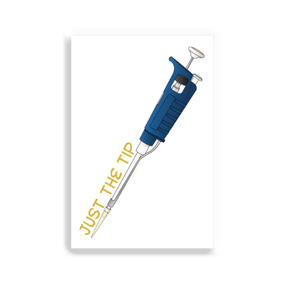 2x3 colorful magnet with image of a pipette with text that says just the tip