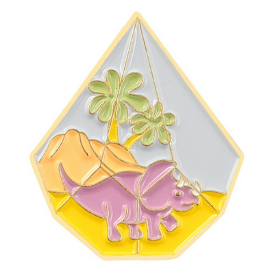 Triceratops Terrarium Enamel Pin