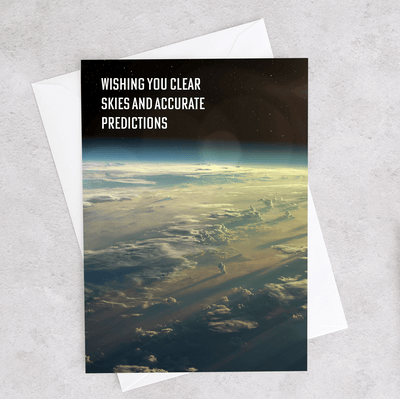 Image of a 4.13" x 5.83" greeting card with a Meteorology theme
