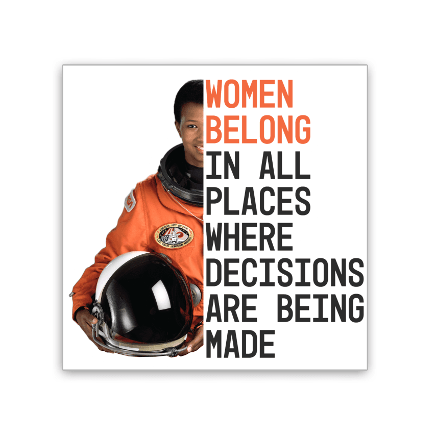 Image of 2x3 colorful magnet of a quote by and picture of Mae Jemison.