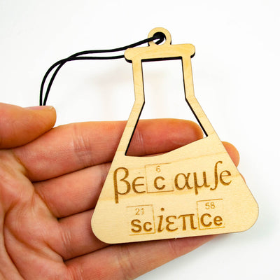 Because Science Erlenmeyer Flask - Wood Ornamental Decoration