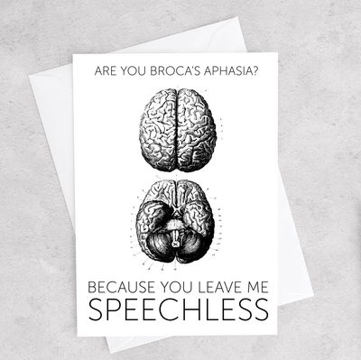 Image of a 4.13" x 5.83" greeting card with a Neurology theme